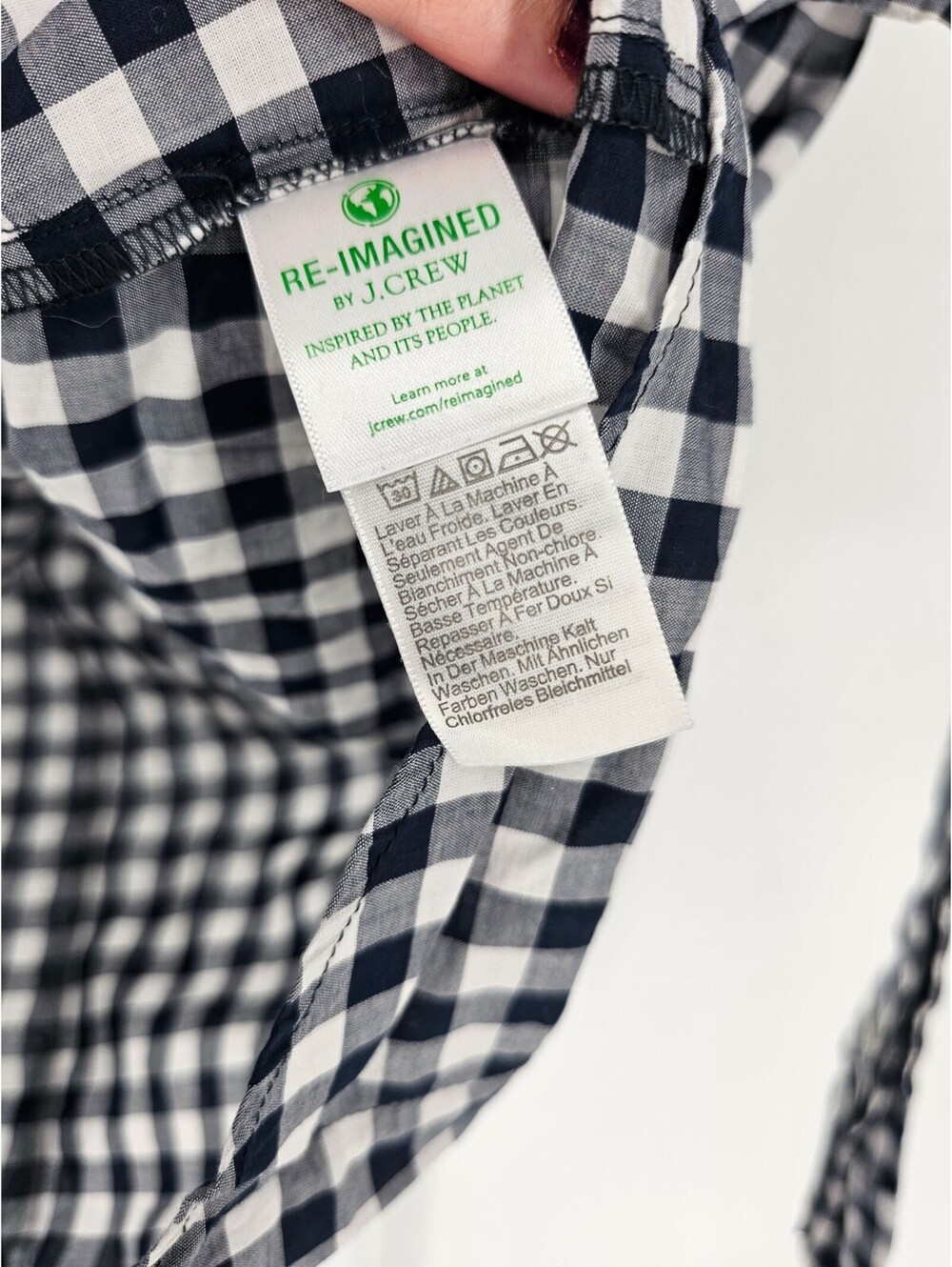 J Crew Womens Sz S 100% Cotton Long Sleeve Button Up Shirt Buffalo Plaid Black - Picture 3 of 5